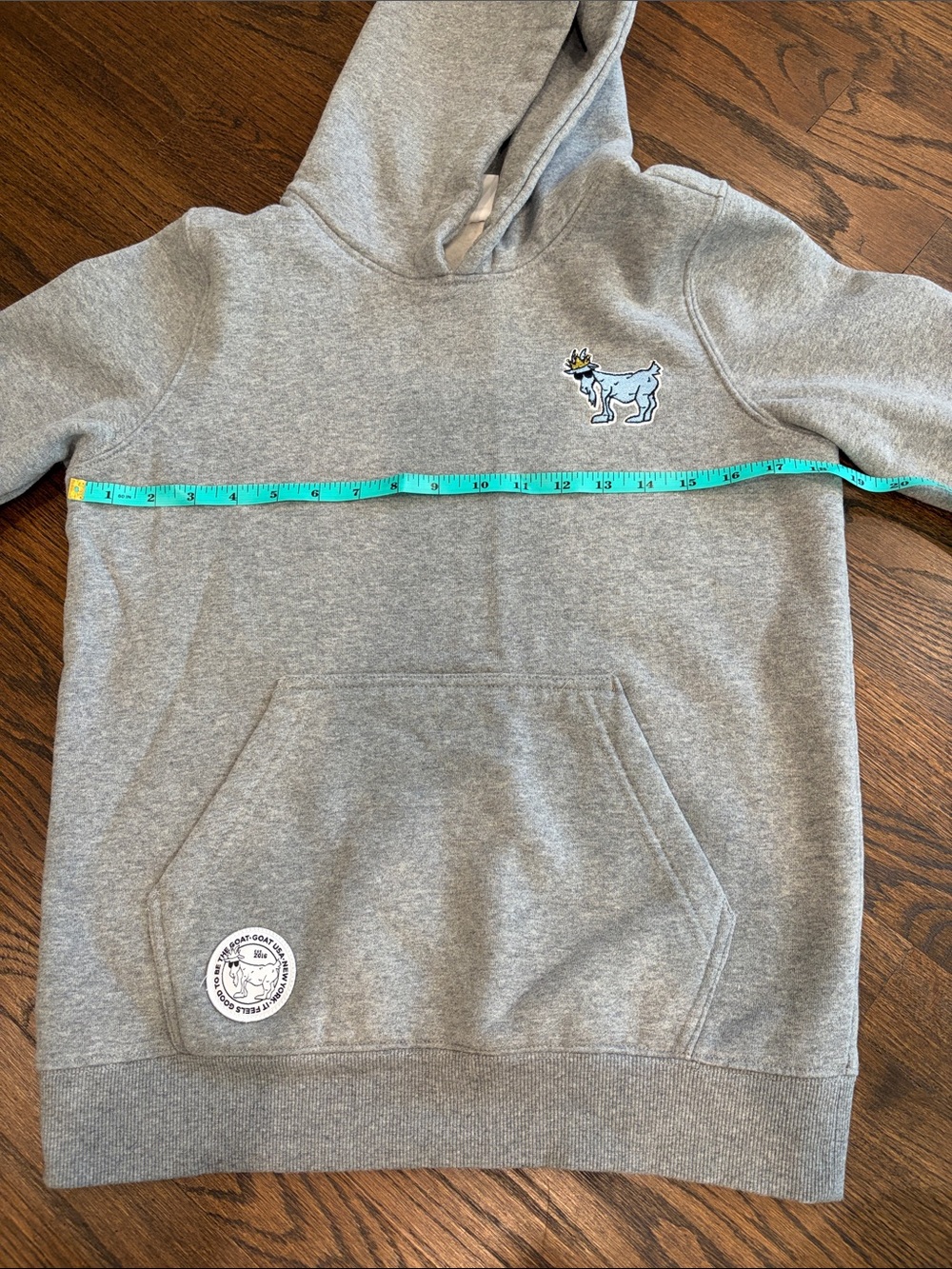 Goat USA Boys Grey Hoodie Size XL - Picture 3 of 7